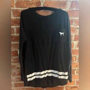 VS Pink Zebra sequin rhinestone long sleeve shirt